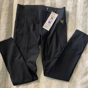 Vakandi Black Leggings with Gold Logo